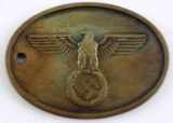 WWII THIRD REICH GERMAN SS STAATSPOLIZEI  ID TAG