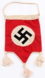 WWII GERMAN 3RD REICH SWASTIKA TABLE BANNER FLAG