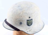 WWII GERMAN THIRD REICH M42 WINTER CAMO HELMET