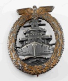 WWII THIRD REICH GERMAN KRIEGSMARINE FLEET BADGE