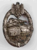 WWII GERMAN THIRD REICH SILVER TANK ASSAULT BADGE