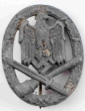 WWII GERMAN THIRD REICH HEER GENERAL ASSAULT BADGE