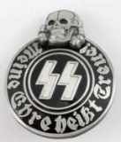 WWII GERMAN 3RD REICH WAFFEN SS SKULL PARTY BADGE