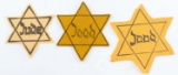 WWII 3RD REICH JEWISH STAR OF DAVID PATCH LOT OF 3