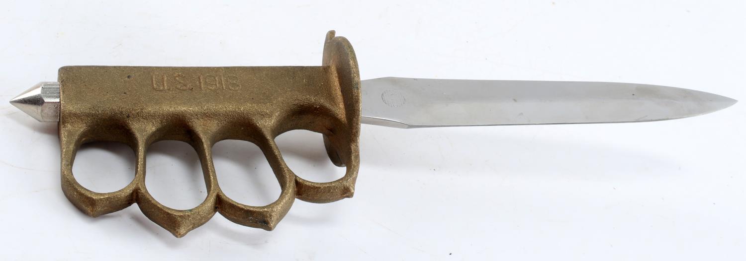 U.S. 1918 Brass Knuckle Bolo Trench Knife