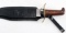 LARGE WESTERN STYLE BOWIE KNIFE W BRASS FITTINGS