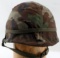 VIETNAM ERA M-1 HELMET WITH LINER WOODLAND CAMO