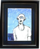 CONTEMPORARY ART PASTEL CYCLOPS FIGURE