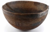 OLD AFRICAN CARVED WOOD BOWL