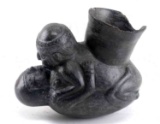 PRE COLUMBIAN EROTIC CHIMU BLACKWARE VESSEL