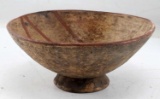 PRECOLUMBIAN NARINO FOOTED BOWL W RED SLIP DECOR