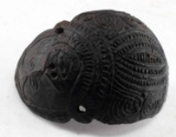 QUARTER HAND CARVED COCONUT SHELL PENDANT