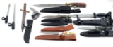 MIXED LOT OF 9 KNIFE AND BAYONET SOME SHEATHS
