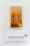 CREDIT SUISSE 1 OZ FINE GOLD .999 FINE BAR INGOT