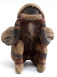 PRECOLUMBIAN PAINTED CROUCHING JALISCO FIGURE