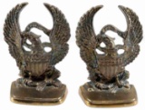 ANTIQUE FEDERAL EAGLE BRASS BOOKENDS