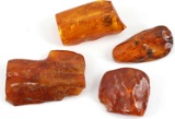 LARGE RUSSIAN AMBER CHUNK WITH INSECT LOT OF 4