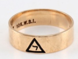 MENS 10KT YELLOW GOLD 14TH DEGREE MASONIC RING