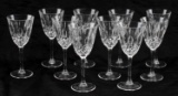 LOT OF 10 CRYSTAL GLASS WINE GLASSES 7 INCH