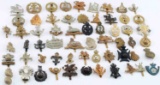 WWII BRITISH VISOR CAP BADGE INSIGNIA LOT OF 60