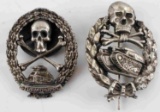 LOT OF 2 WWI IMPERIAL GERMAN PANZER BADGES