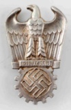 WWII GERMAN 3RD REICH DR FRITZ TDOT PRIZE BADGE