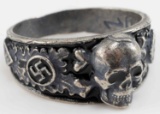 WWII GERMAN SS SECRET AHNENERBE SILVER RING