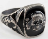 WWII GERMAN WAFFEN SS TOTENKOPF SILEVR RING