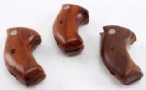 VINTAGE SMITH AND WESSON WOODEN J GRIP LOT OF 3