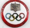 GERMAN THIRD REICH 1936 OLYMPICS ENAMELED BADGE