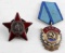 GROUP OF 2 SILVER SOVIET ORDERS RED STAR RED BANNER
