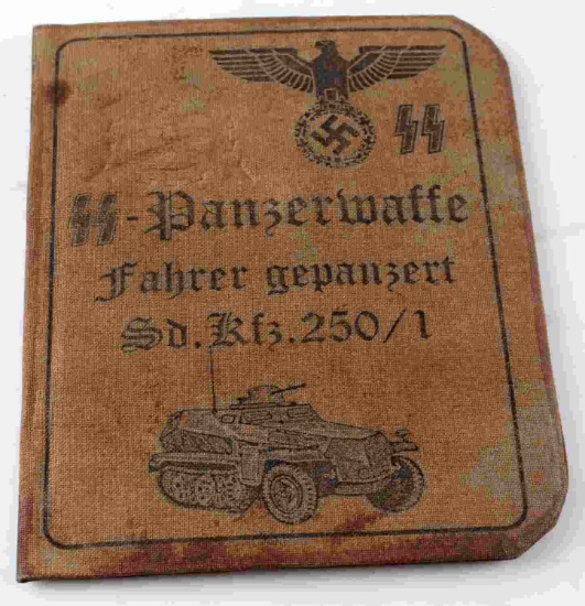 WWII GERMAN AUSWEIS OF A WAFFEN SS PANZERMAN