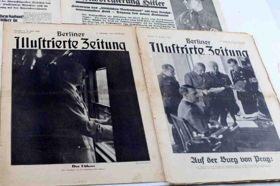 WWII GERMAN THIRD REICH LOT 5 PRINTED NEWS MEDIA