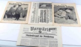 WWII GERMAN THIRD REICH HITLER NEWSPAPER LOT OF 4