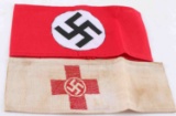 WWII GERMAN THIRD NSDAP RED CROSS ARMBAND LOT 2