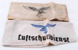 WWII GERMAN THIRD REICH LUFTWAFFE ARM BAND LOT 2