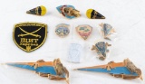 GROUP OF 10 UKRANIAN MILITARY BADGES AND ONE PATCH