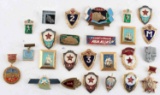 GROUP OF 25 SOVIET MILITARY PINS AND BADGES