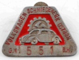 WWII GERMAN THIRD REICH VOLKSWAGON EMPLOYEE BADGE