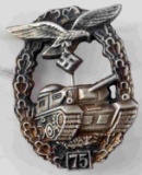 WWII GERMAN LUFTWAFFE 75 TANK ASSAULT BADGE