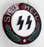 WWII GERMAN THIRD REICH SS SIG HEIL ENAMEL BADGE