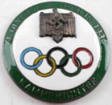 GERMAN 3RD REICH 1936 OLYMPICS ENAMELED BADGE