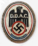 WWII GERMAN 3RD REICH DDAC AUTOMOBILE SHIELD BADGE