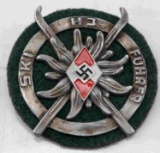 WWII GERMAN HITLER JUGEND METAL SKI FUHRER SHIELD