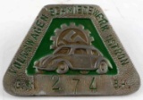 WWII GERMAN THIRD REICH VOLKSWAGON EMPLOYEE BADGE