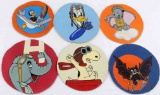WWII USAF OVERSIZED LEATHER PAINTED PATCH LOT OF 6