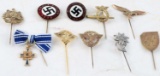 LOT OF 10 WWII THIRD REICH GERMAN STICKPINS PINS