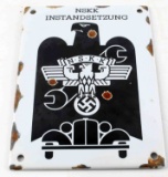 WWII GERMAN THIRD REICH NSKK REPAIR SHOP SIGN