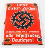 WWII GERMAN RAD LABOR FRONT PROPAGANDA  SIGN
