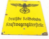 WWII GERMAN THIRD REICH MOTOR VEHICLE DEPOT SIGN